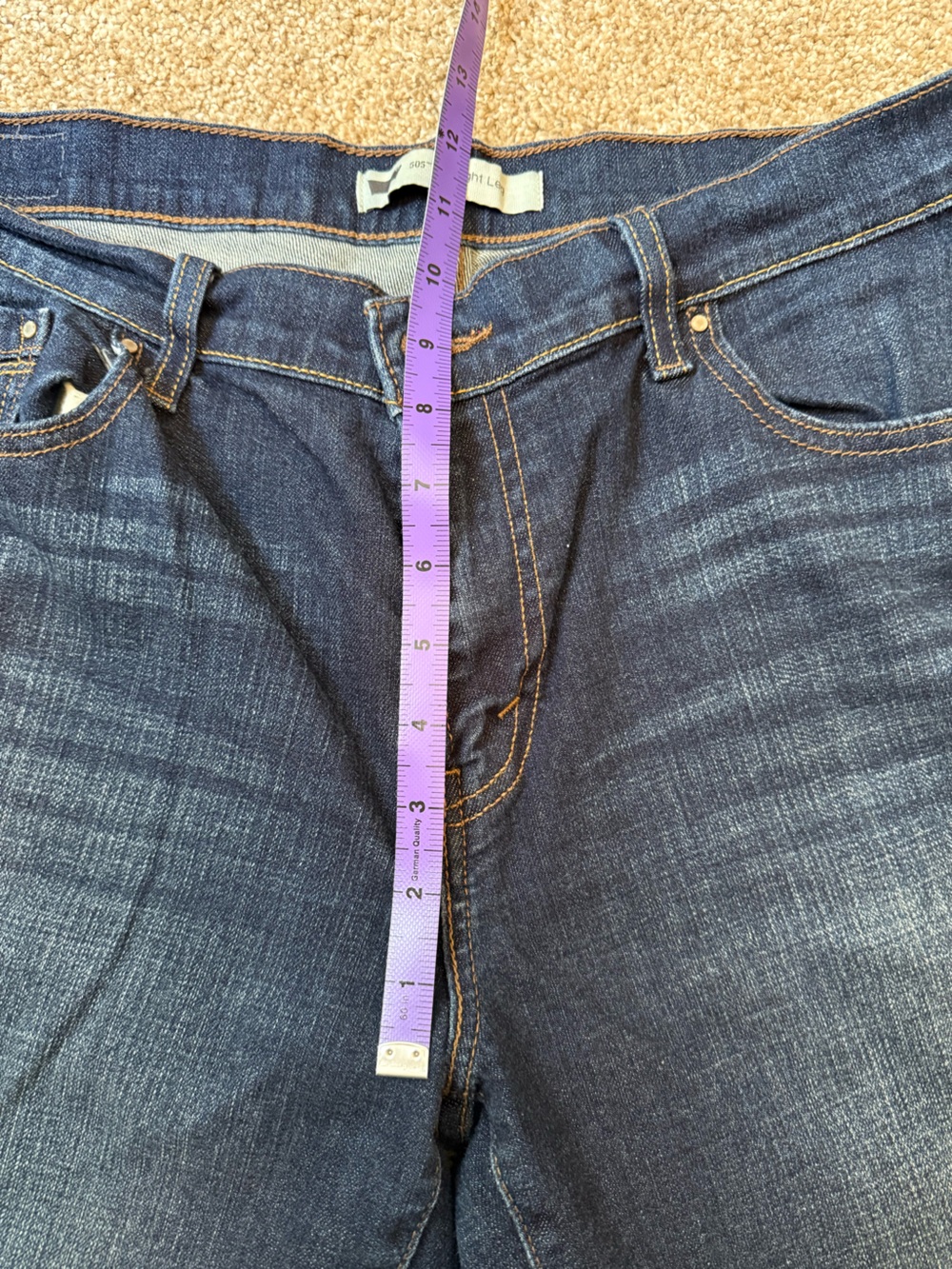 Levi's Women's Dark Blue Straight Leg Jeans with Flap Pocket - Picture 4 of 8